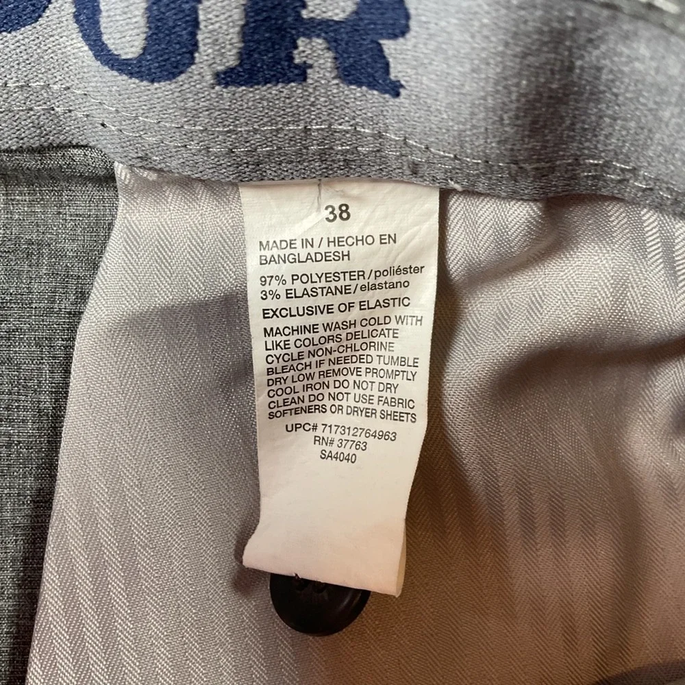 2 PGA TOUR Mens Golf Shorts Blue  Grey Flat Front‎ Stretch Performance Sz 38